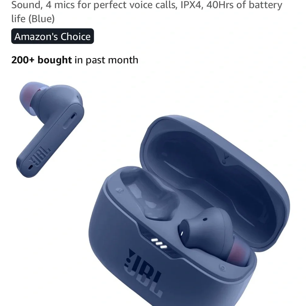 JBL TUNE230NC Wireless Bluetooth Earbuds with Pink Charging Case - Navy Blue